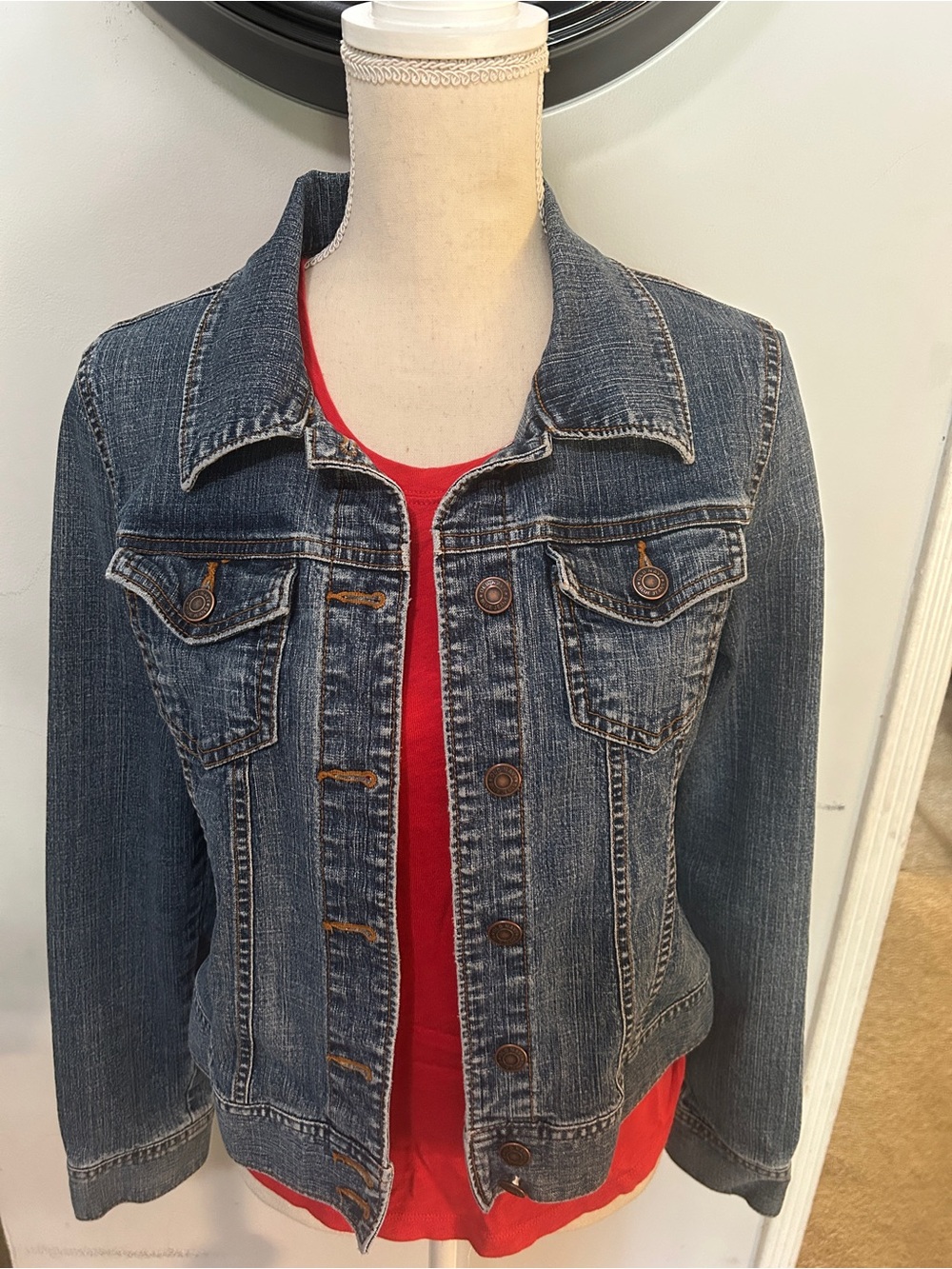 Old Navy Light Blue Denim Jacket with Contrast Stitching
